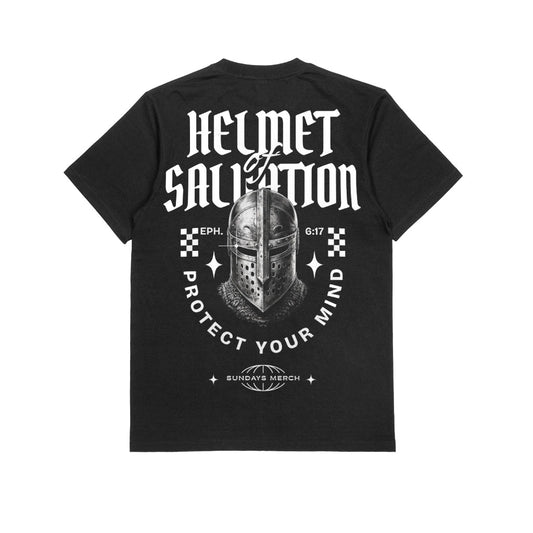 Helmet of Salvation – Think Saved" T-shirt
